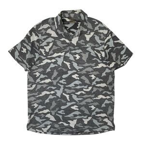 Puma Polo Shirt Mens XL Grey Camo Camouflage Moisture Wicking Performance Golf